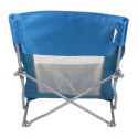 Fotel turystyczno plażowy z podłokietnikami 55x58x64 składany niebieski